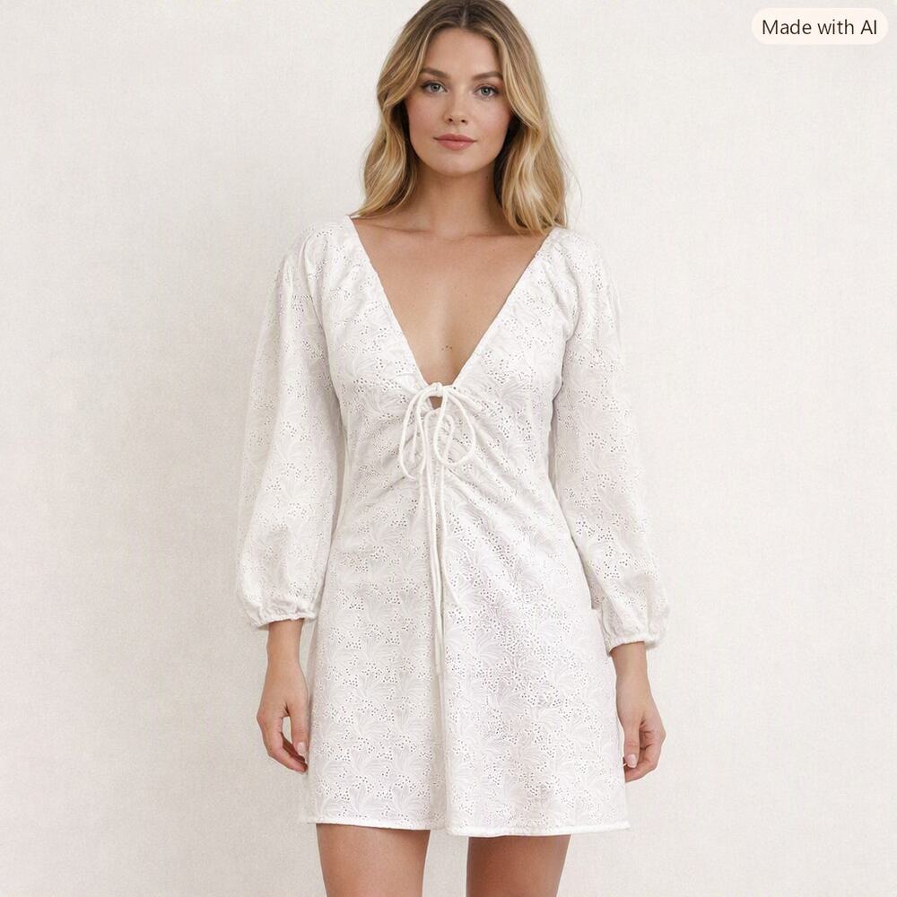 Nicholas "Danni" White Eyelet Mini Dress Size 12
